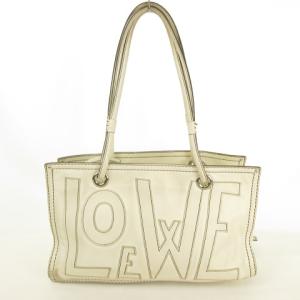 LOEWE アナグラム ロゴハンドバッグ オフホワイト