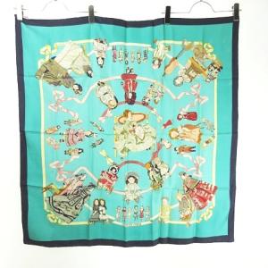 カレ90 HELLO DOLLY 人形柄 スカーフ 大判