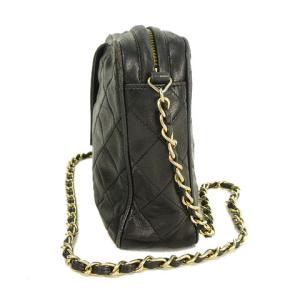 CHANEL ヴィンテージ マトラッセ ココマーク 9番台 ショルダーバッグ チェーン ラムスキン ブラック