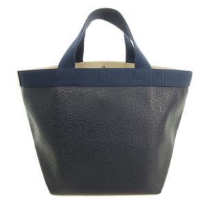 Hervé Chapelier 707GP M SQUARE BASE TOTE BAG トートバッグ ハンドバッグ PVC 紺 ネイビー