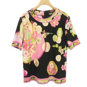 FASHION カットソー ブラウス プルオーバー 花柄 半袖 38