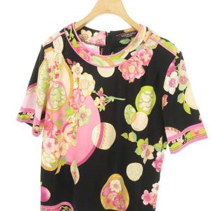 LEONARD FASHION カットソー ブラウス プルオーバー 花柄 半袖 38
