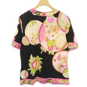 LEONARD FASHION カットソー ブラウス プルオーバー 花柄 半袖 38