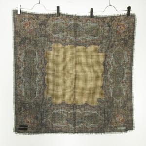 RALPH LAUREN 90s ペイズリー × 千鳥格子スカーフ ブラウン