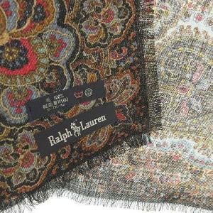 RALPH LAUREN 90s ペイズリー × 千鳥格子スカーフ ブラウン
