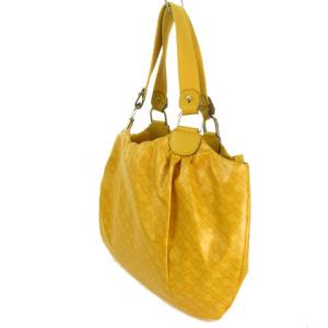 GHERARDINI ソフティ ギャザーレザーハンドバッグ イエローゴールド