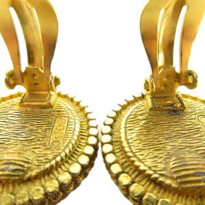 CHANEL ヴィンテージ イヤリング サークル ココマーク ゴールド