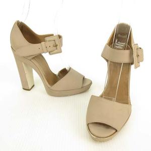 HERMES ヒール サンダル パンプス ベルト ストラップ 35 サンドベージュ