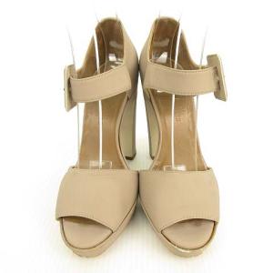 HERMES ヒール サンダル パンプス ベルト ストラップ 35 サンドベージュ