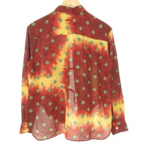 Jean Paul GAULTIER FEMME 美品 ドットプリントブラウス シャツ 長袖 シアー 40 国内正規品 レッド