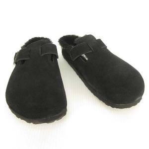 BIRKENSTOCK BOSTON FUR ボストン ファー サンダル スウェード 43 28cm ブラック