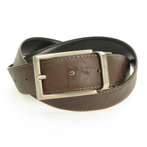 Ermenegildo Zegna リバーシブル レザー ベルト ピンバックル シルバー金具 ブラック ブラウン