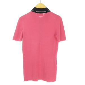 PRADA バイカラーニットポロシャツ 38 ピンク