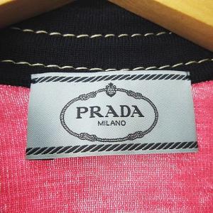 PRADA バイカラーニットポロシャツ 38 ピンク