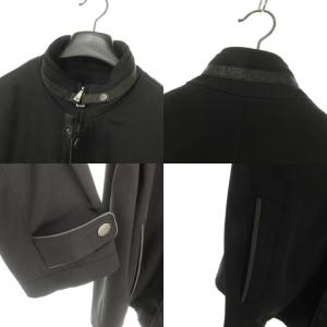 GIORGIO ARMANI ジップアップ スタンドカラー コート ジャケット XXL ブラック IBS17