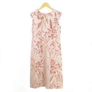 ワンピース ベルベットジャガード フラワー柄 タグ付き ピンク