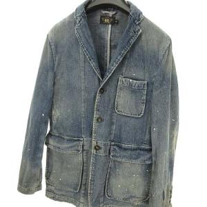 RRL デニム ジャケット ダメージ加工 ペンキ リペア M インディゴブルー
