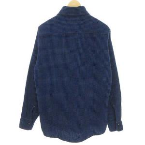 RRL チェックネルシャツ ワークシャツ トップス コットン 長袖 M ブルー