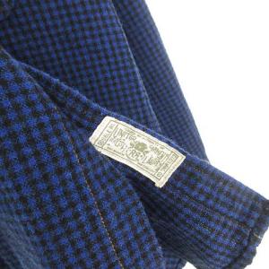 RRL チェックネルシャツ ワークシャツ トップス コットン 長袖 M ブルー