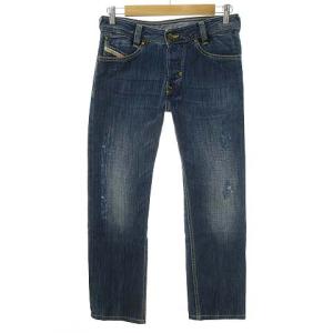 SLAMMER デニムパンツ ジーンズ ダメージ加工 27 インディゴ ブルー