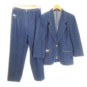 FASHION シルクデニム セットアップ パンツスーツ ジャケット 15AR パンツ