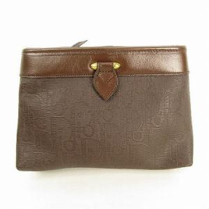 トロッター ポーチ 小物入れ PVC レザー ブラウン ゴールド金具