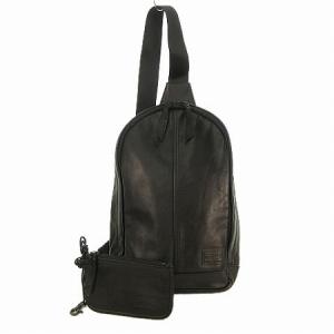 FRANK ワンショルダーバッグ ボディバッグ 馬革 ポーチ付き ブラック 198-01343WY