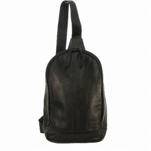 PORTER FRANK ワンショルダーバッグ ボディバッグ 馬革 ポーチ付き ブラック 198-01343WY