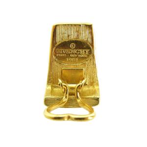 GIVENCHY イヤリング ヴィンテージ Gロゴ ハート型クリップ ゴールドカラー ブラック WY