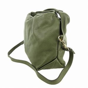 FURLA 2way レザーショルダーバッグ ハンドバッグ オリーブグリーン ゴールド金具