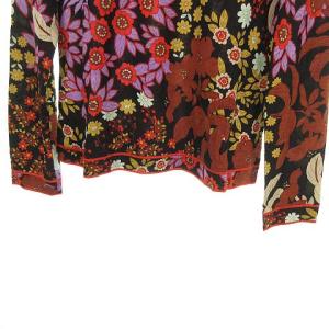 LEONARD FASHION ニット 花柄 ハイネック シルク混 M マルチカラー