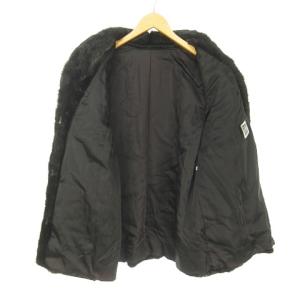 SAGA MINK 銀サガ ミンク コート ハーフ セミロング パフスリーブ リアルファー 毛皮 ブラック 黒 15 大きいサイズ IBO18