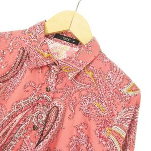 ETRO ペイズリー総柄ストレッチシャツ 42 ピンク