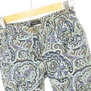 ETRO ペイズリー花柄スキニーデニムパンツ 26 パープル