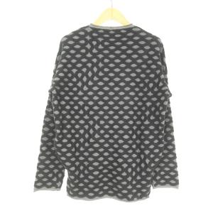 GIORGIO ARMANI スクイグル柄ニットセーター チャコール