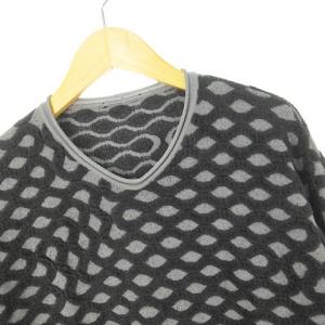 GIORGIO ARMANI スクイグル柄ニットセーター チャコール