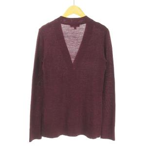 TORY BURCH カーディガン ニット ロゴボタン XS エンジ
