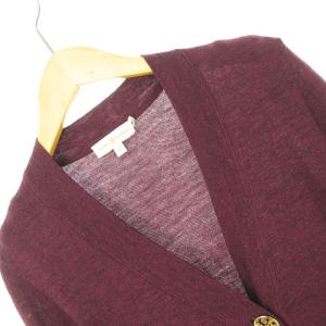 TORY BURCH カーディガン ニット ロゴボタン XS エンジ