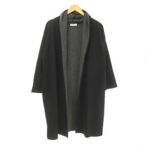 ショールカラーニットロングカーディガン ブラック