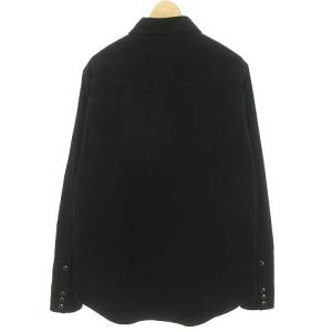 SAINT LAURENT PARIS 579104 Y817R 19AW ウエスタンシャツ 長袖 コーデュロイ S ブラック