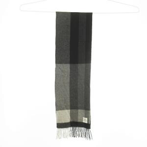 LANVIN en Bleu ストール ショール マフラー フリンジ カラーブロック カラー切り替え 総柄 起毛 グレー ブラック