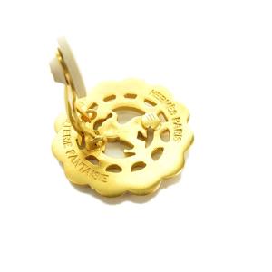 HERMES ヴィンテージ イヤリング 馬モチーフ サークル ゴールド GP