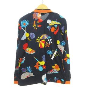 LEONARD SPORT レオナールスポーツ ポロシャツ カットソー ロゴワッペン フラワープリント