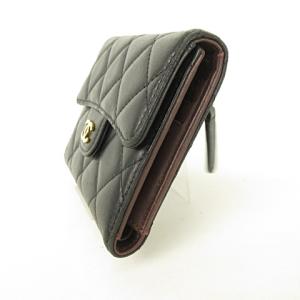 CHANEL マトラッセ スモールウォレット ラムスキン ブラック