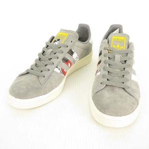 GW2261 キャンパス × ディズニー ミッキー コラボ スニーカー 25cm グレー