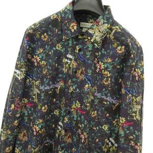 ETRO 2019 総柄 プリント シャツ ボタニカル 花柄 XL ダークパープル