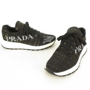 PRADA 2019 レースアップ ローカット スニーカー 8.5 ブラック