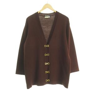 ガンチーニ ロングカーディガン ニット セーター M ブラウン MADE IN ITALY イタリア製 IBO20