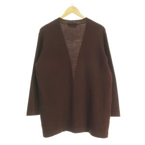 Salvatore Ferragamo ガンチーニ ロングカーディガン ニット セーター M ブラウン MADE IN ITALY イタリア製 IBO20