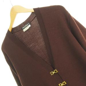 Salvatore Ferragamo ガンチーニ ロングカーディガン ニット セーター M ブラウン MADE IN ITALY イタリア製 IBO20